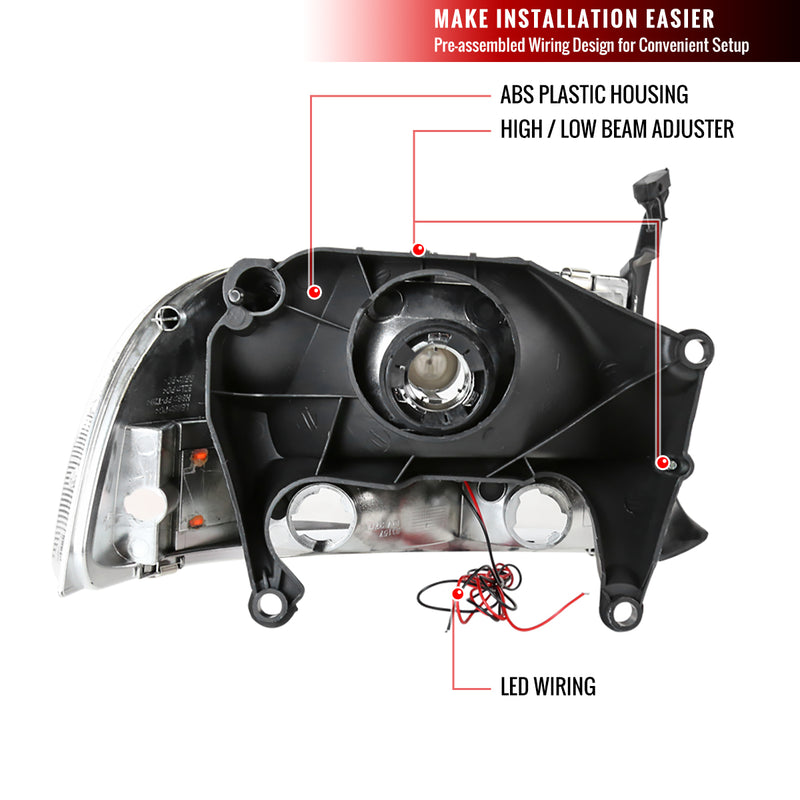 Spec-D 98-03 Dodge  Durango Smoked Headlight With Led 2LH-DAK97G-RS