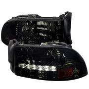 Spec-D 97-04 Dodge  Dakota  Smoked Headlight With Led 2LH-DAK97G-RS