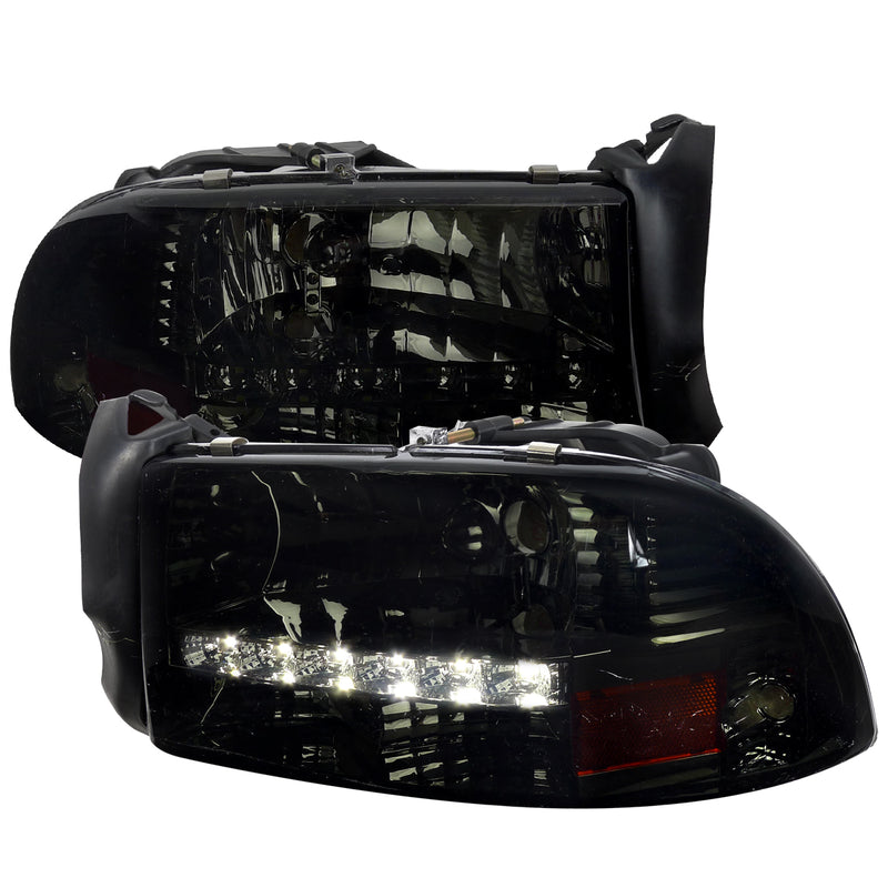 Spec-D 97-04 Dodge  Dakota  Smoked Headlight With Led 2LH-DAK97G-RS