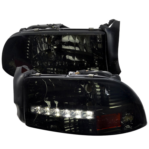 Spec-D 98-03 Dodge  Durango Smoked Headlight With Led 2LH-DAK97G-RS