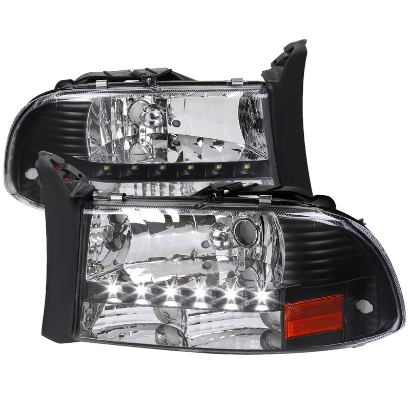 Spec-D 98-03 Dodge  Durango Black Headlight With Led 2LH-DAK97JM-RS