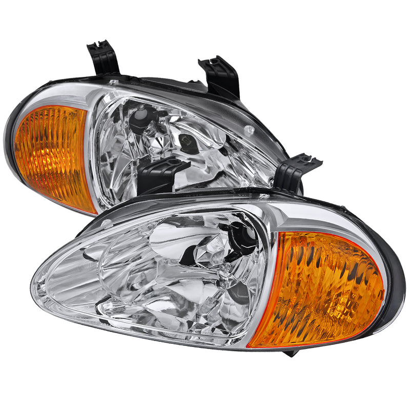 Spec-D 93-97 Honda Del Sol Euro Headlights Chrome Housing 2LH-DEL93-EU