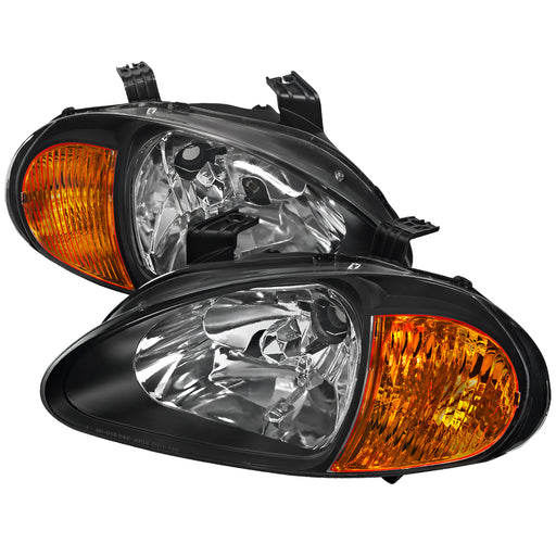 Spec-D 93-97 Honda Del Sol Euro Headlights Black Housing 2LH-DEL93JM-EU