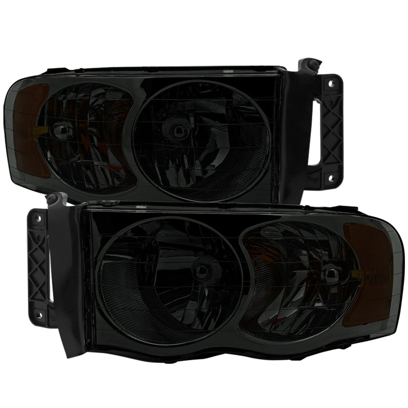 Spec-D 02-05 Dodge Ram Crystal Housing Headlights Smoke 2LH-DGP02G-RS