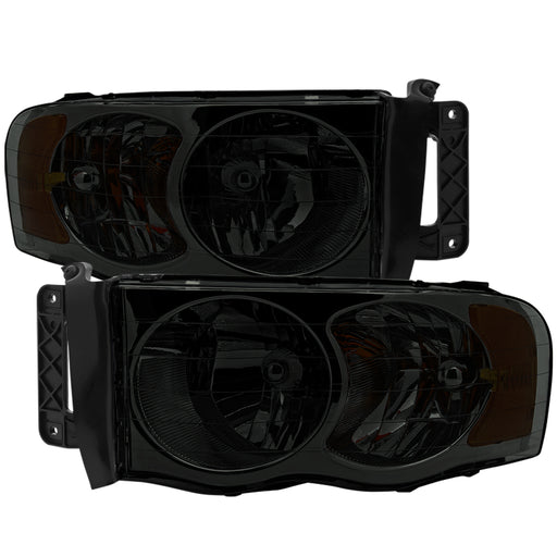 Spec-D 02-05 Dodge Ram Crystal Housing Headlights Smoke 2LH-DGP02G-RS