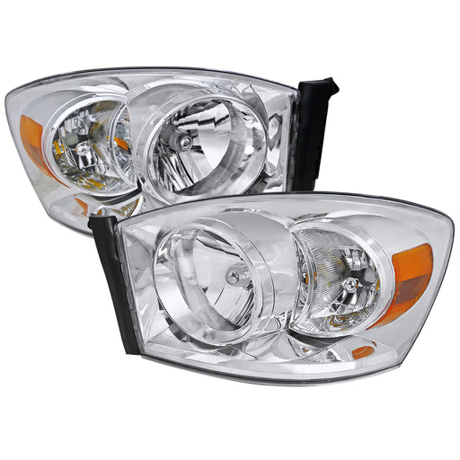 Spec-D 06-08 Dodge  Ram  Euro Headlight Chrome Housing  2LH-DGP06-RS