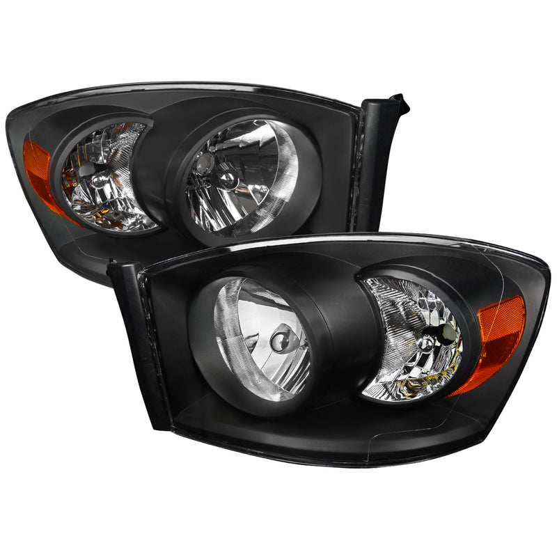 Spec-D 06-08 Dodge  Ram  Euro Headlight Black Housing 2LH-DGP06JM-RS