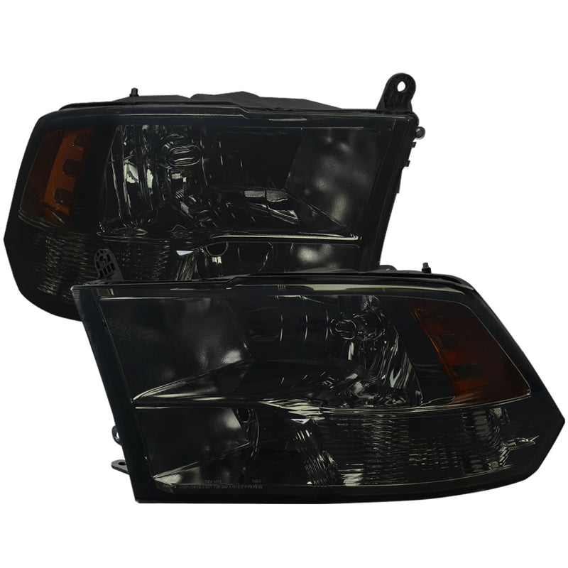 Spec-D 09-18 Dodge  Ram Quad Lamp Headlights Smoke 2LH-DGP09G-Q-RS
