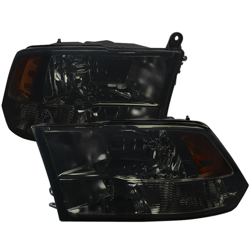 Spec-D 09-18 Dodge  Ram Quad Lamp Headlights Smoke 2LH-DGP09G-Q-RS
