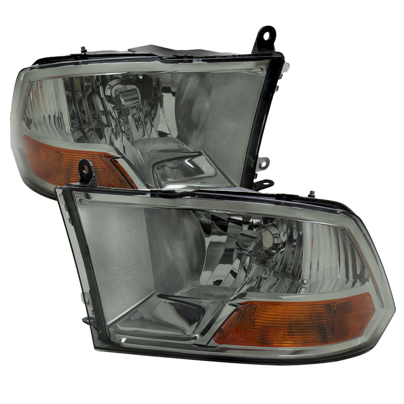 Spec-D 09-18 Dodge Ram Headlights Chrome Housing Light Smoked Lens 2LH-DGP09LG-RS