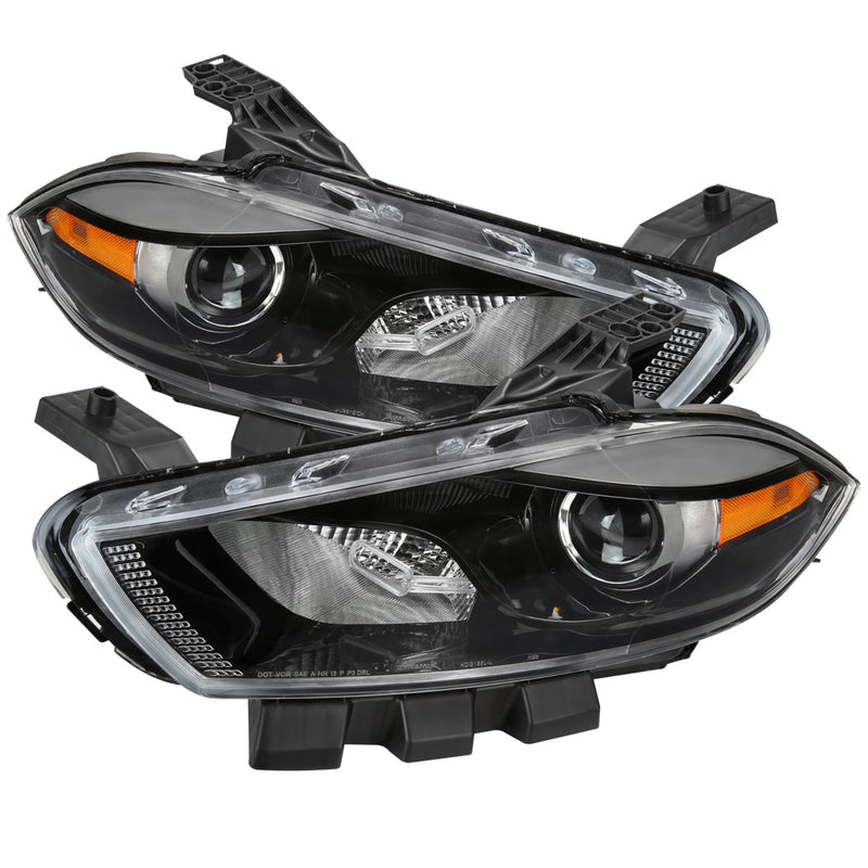 Spec-D 13-16 Dodge Dart Oe Halogen Headlights With Matte Black Housing And Clear Lens - Use Stock Bulbs 2LH-DRT13JM-RS