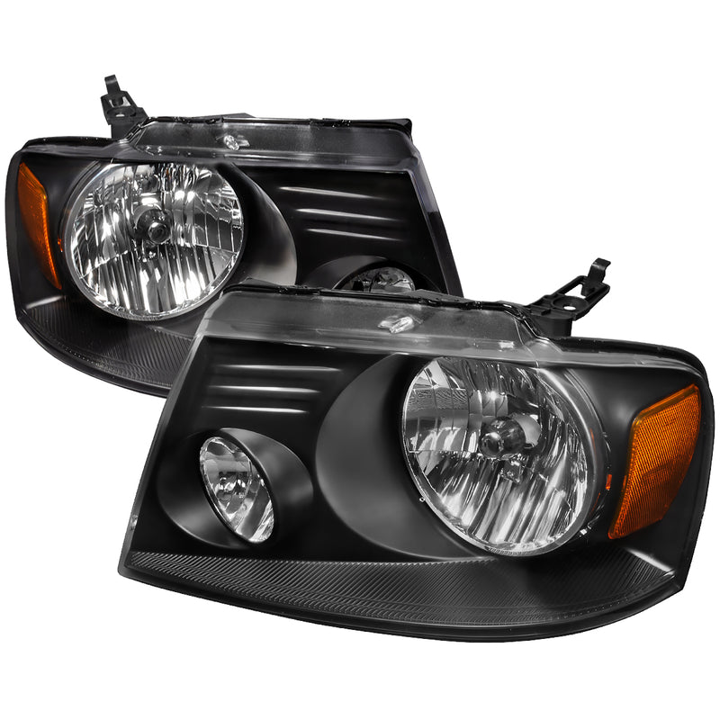 Spec-D 04-08 Ford F150 Crystal Housing Headlights Black 2LH-F15004JM-RS
