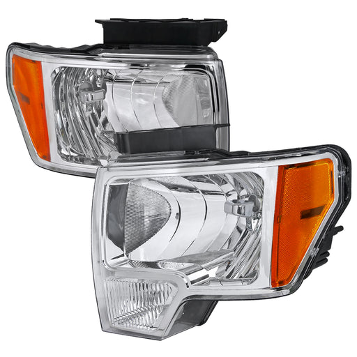Spec-D 09-Up  Ford  F150  Euro Headlight Chrome Housing  2LH-F15009-RS