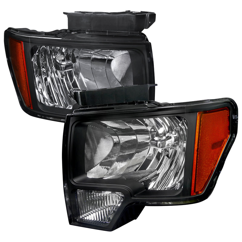 Spec-D 09-Up  Ford  F150  Euro Headlight Black Housing  2LH-F15009JM-RS