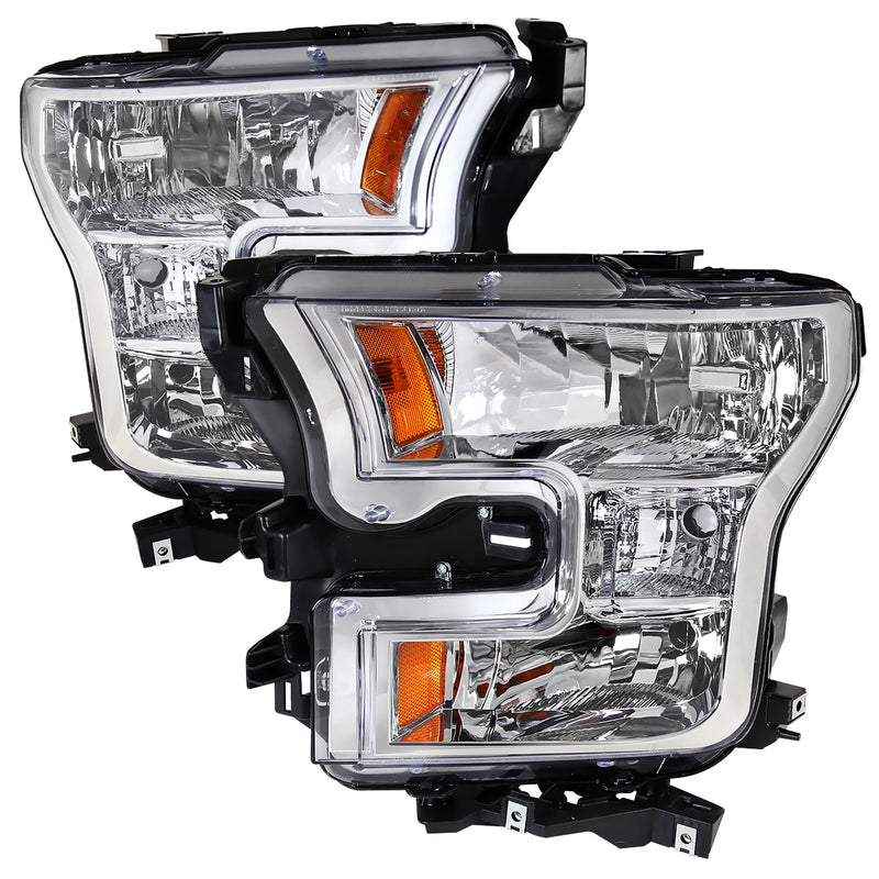 Spec-D 15-Up Ford F150 Crystal Housing Headlights Chrome 2LH-F15015-RS
