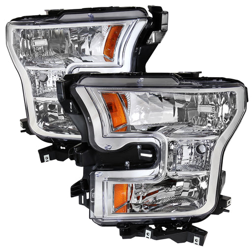 Spec-D 15-Up Ford F150 Crystal Housing Headlights Chrome 2LH-F15015-RS