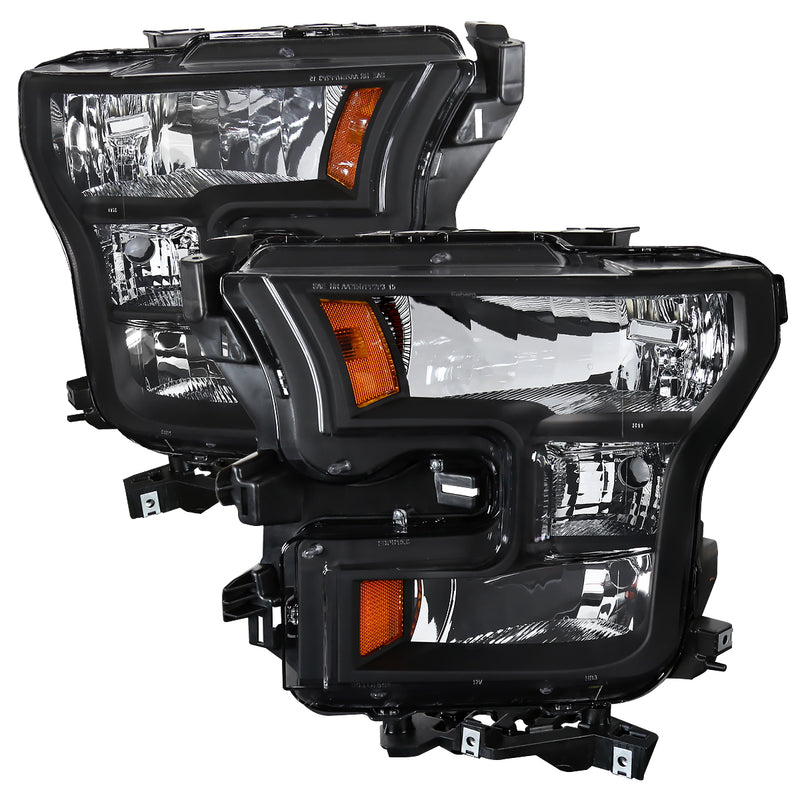 Spec-D 15-Up Ford F150 Euro Headlights Black 2LH-F15015JM-RS