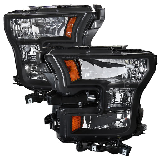 Spec-D 15-Up Ford F150 Euro Headlights Black 2LH-F15015JM-RS