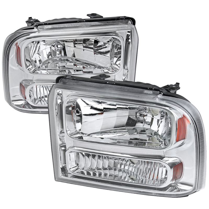 Spec-D 05-07 Ford F250 Chrome Euro Headlights 2LH-F25005-ABM