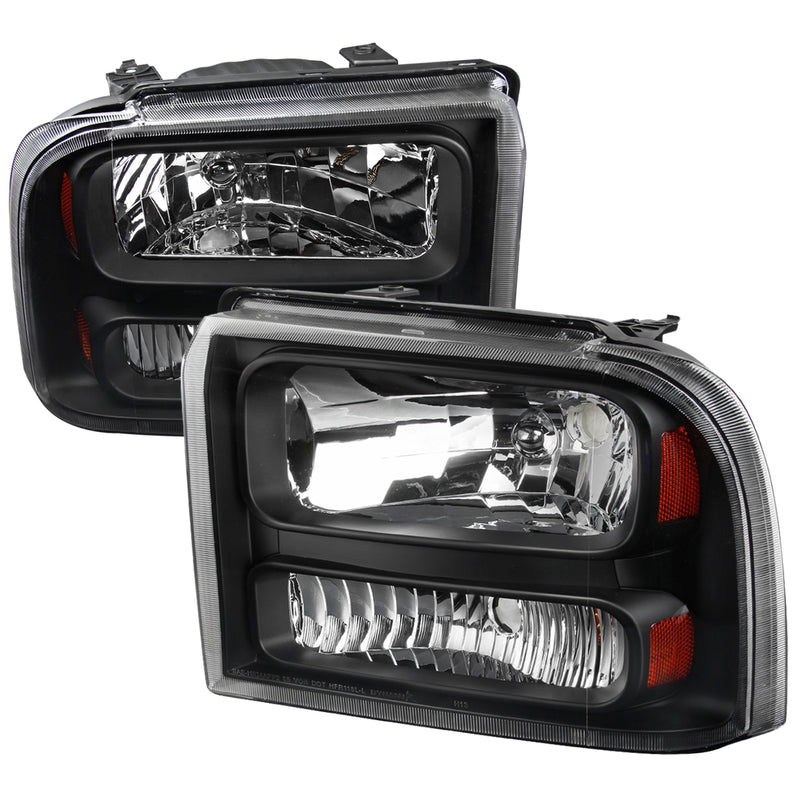 Spec-D 05-07 Ford F250 Black Euro Headlights 2LH-F25005JM-ABM