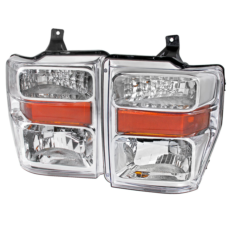 Spec-D 08-10 Ford F250 Superduty Chrome Euro Headlights 2LH-F25008-RS