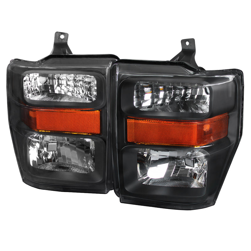 Spec-D 08-10 Ford F250 Superduty Black Euro Headlights 2LH-F25008JM-RS