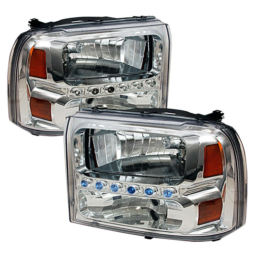 Spec-D 99-04 Ford F250 Crystal Housing Headlights Chrome 2LH-F25099-KS