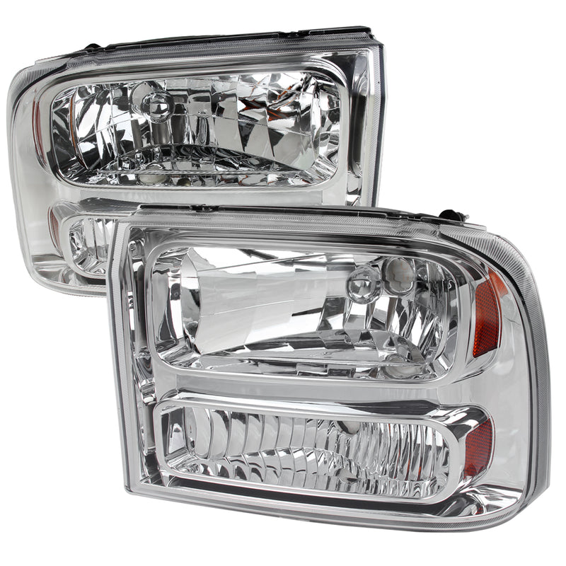 Spec-D 99-04 Ford F250 1 Piece Chrome Euro Headlights 2LH-F250991PC-ABM