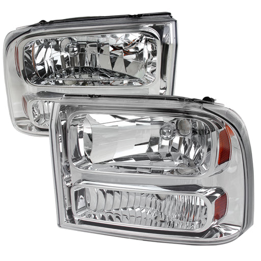 Spec-D 99-04 Ford F250 1 Piece Chrome Euro Headlights 2LH-F250991PC-ABM