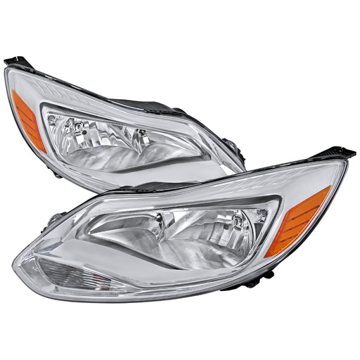 Spec-D 12-14 Ford Focus Euro Headlights Chrome Housing 2LH-FOC12-RS