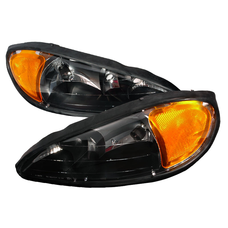 Spec-D 99-05 Pontiac Grand Am Crystal Housing Headlights Black 2LH-GAM99JM-KS