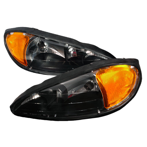 Spec-D 99-05 Pontiac Grand Am Crystal Housing Headlights Black 2LH-GAM99JM-KS