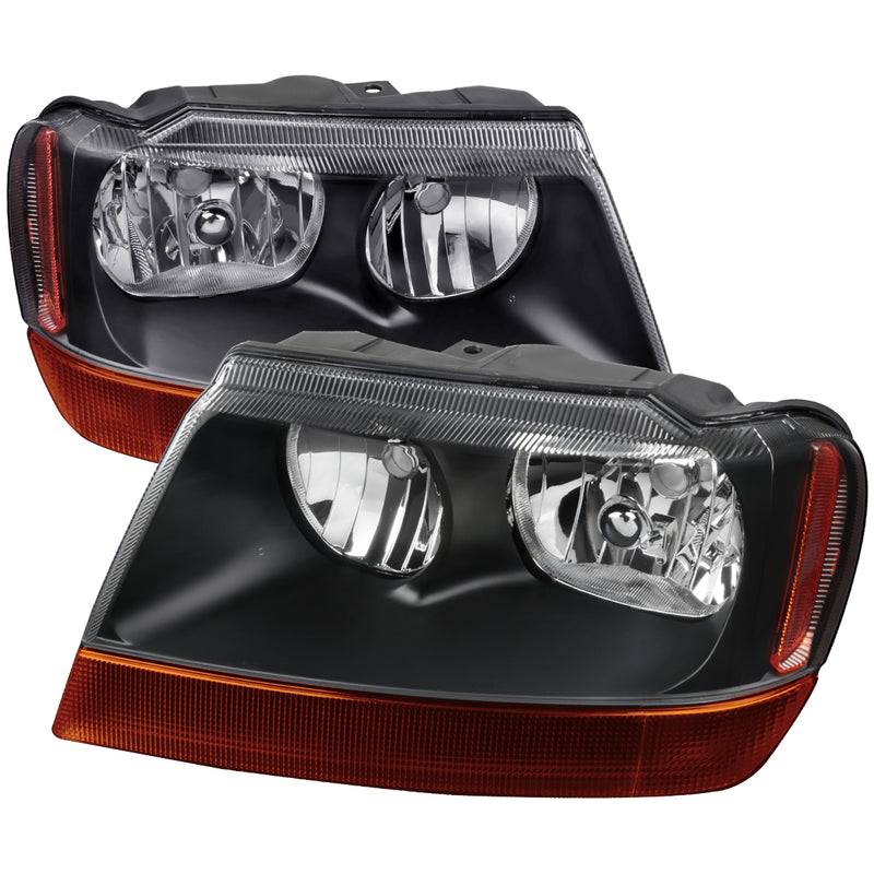 Spec-D 99-04 Jeep Cherokee Headlights- Black 2LH-GKEE99JM-V2-ABM