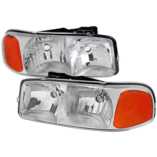 Spec-D 99-07 Gmc Sierra Oe Style Headlight Chrome Housing Clear Lens - Uses Stock Bulbs 2LH-GMC99-RO