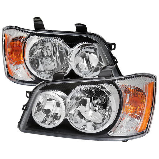 Spec-D 01-03 Toyota Highlander Headlights With Chrome Housing And Clear Lens - No Bulbs Included 2LH-HLDR01-GO