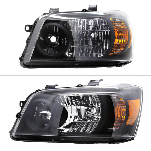 Spec-D 04-07 Toyota Highlander Headlights Matte Black Housing Clear Lens - No Bulbs Included 2LH-HLDR04JM-GO