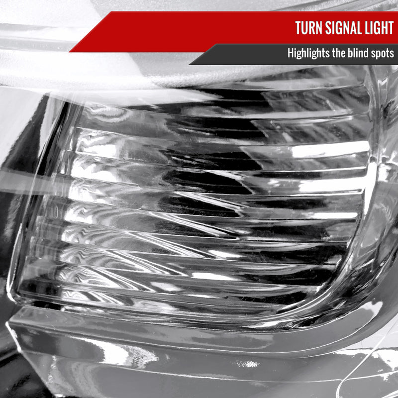 Spec-D 08-10 Toyota Highlander Headlights Chrome Housing Clear Lens With Amber Reflector - No Bulbs Included 2LH-HLDR08-JP-GO