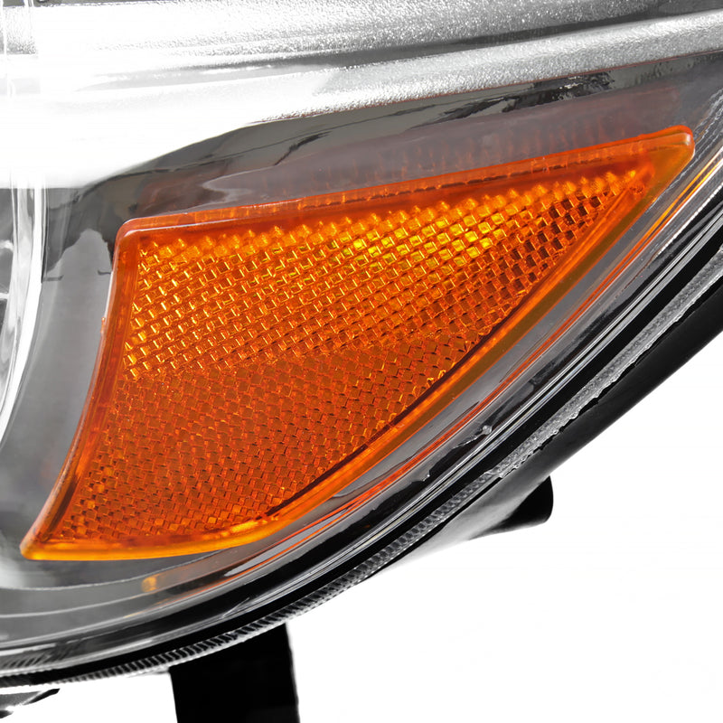 Spec-D 08-10 Toyota Highlander Headlights Chrome Housing Clear Lens With Amber Reflector - No Bulbs Included 2LH-HLDR08-JP-GO