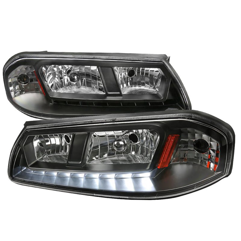 Spec-D 00-05 Chevrolet Impala Black Euro Headlights With Led 2LH-IPA00JM-V2-RS