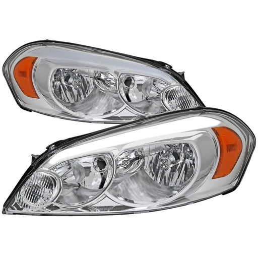 Spec-D 06-13 Chevrolet Impala 14-16 Chevy Impala Limited 06-07 Chevy Monte Carlo Oe Style Headlights With Led Bar Chrome Housing Clear Lens - Uses Stock Bulbs 2LH-IPA06-G3-GO