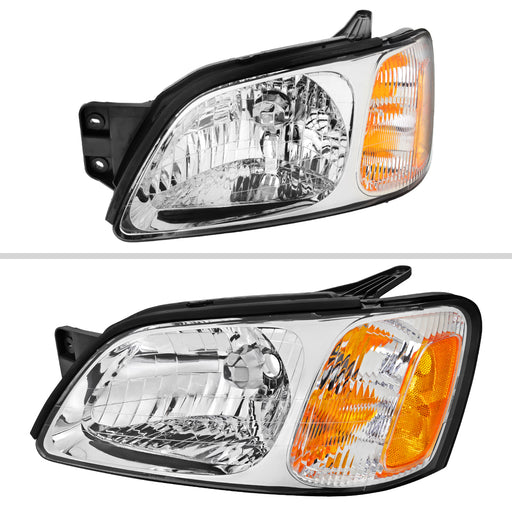 Spec-D 00-04 Subaru Legacy Headlights Chrome Housing Clear Lens With Amber Reflector - No Bulbs Included 2LH-LGY00-GO