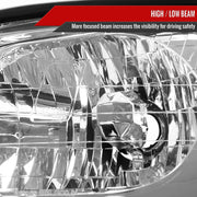 Spec-D 00-04 Subaru Legacy Headlights Chrome Housing Clear Lens With Amber Reflector - No Bulbs Included 2LH-LGY00-GO