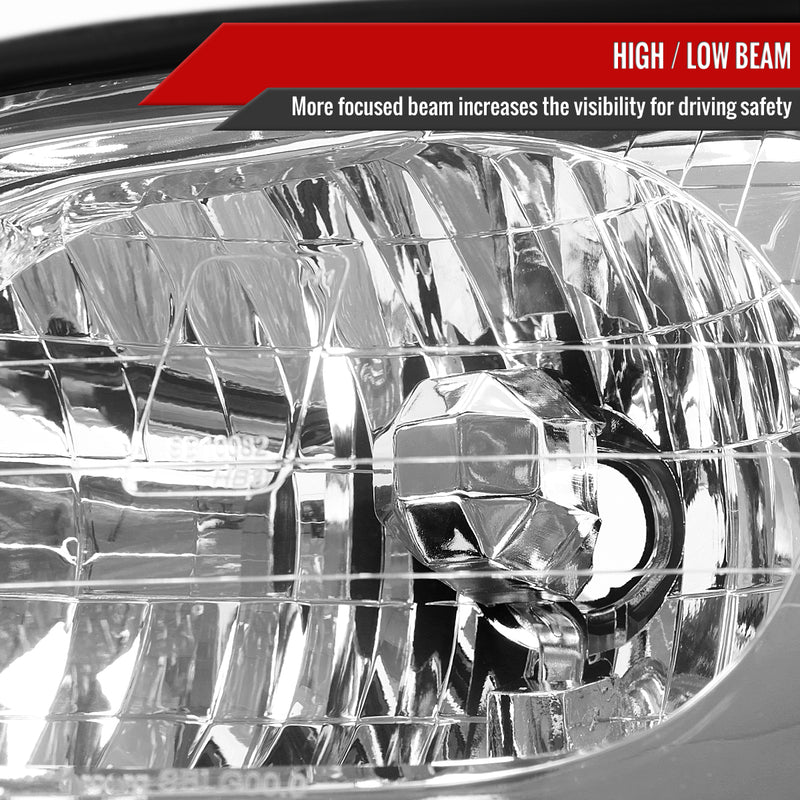 Spec-D 00-04 Subaru Legacy Headlights Chrome Housing Clear Lens With Amber Reflector - No Bulbs Included 2LH-LGY00-GO