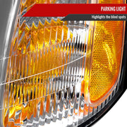 Spec-D 00-04 Subaru Legacy Headlights Chrome Housing Clear Lens With Amber Reflector - No Bulbs Included 2LH-LGY00-GO