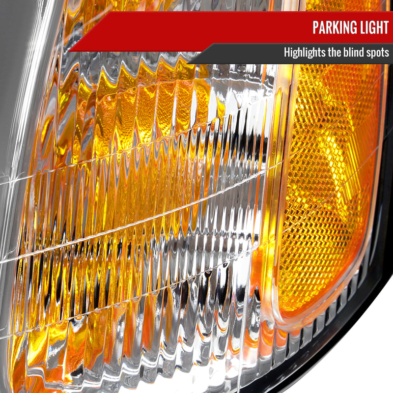 Spec-D 00-04 Subaru Legacy Headlights Chrome Housing Clear Lens With Amber Reflector - No Bulbs Included 2LH-LGY00-GO