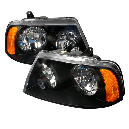 Spec-D 03-05 Lincoln Navigator Crystal Housing Headlights Black 2LH-NAV03JM-KS