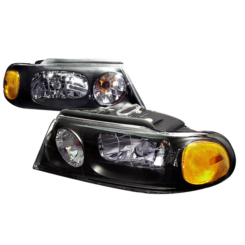 Spec-D 98-02 Lincoln Navigator Crystal Housing Headlights Black 2LH-NAV98JM-KS