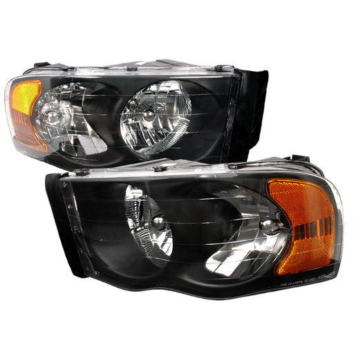 Spec-D 02-05 Dodge Ram Euro Headlight Black 2LH-RAM02JM-KS