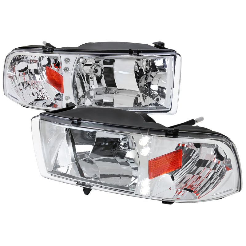 Spec-D 94-01 Dodge Ram Crystal Housing Led Headlights Chrome 2LH-RAM94-RS