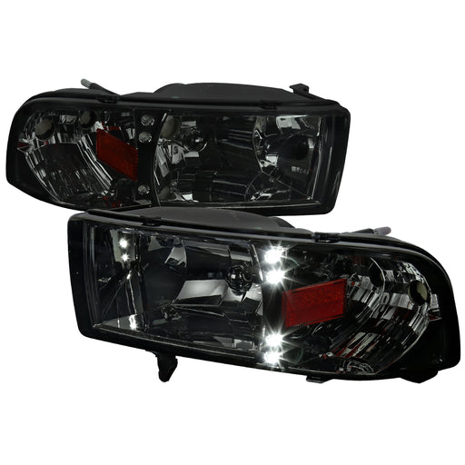 Spec-D 94-01 Dodge Ram Crystal Housing Led Headlights Smoke 2LH-RAM94G-RS